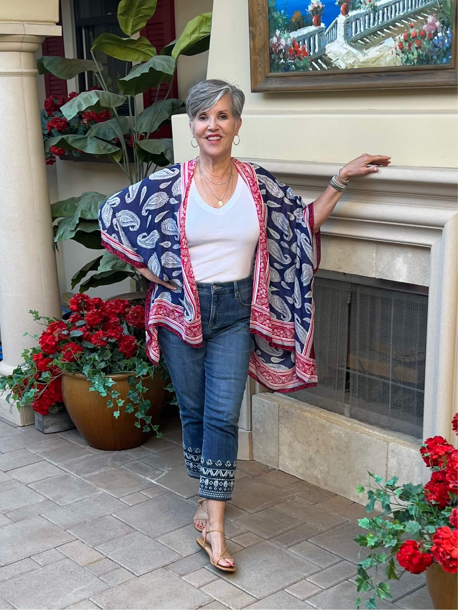 #ltkfind
#4thofjulylooks
#ruanas
#chicos
#anazonfashion
Great embroidered Chico’s jeans, Michael Stars’ tee (s), Amazon ruana

#LTKstyletip #LTKSeasonal #LTKunder50