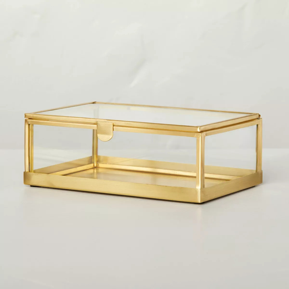 4"x6" Metal & Glass Trinket Box Brass Finish - Hearth & Hand™ with Magnolia | Target