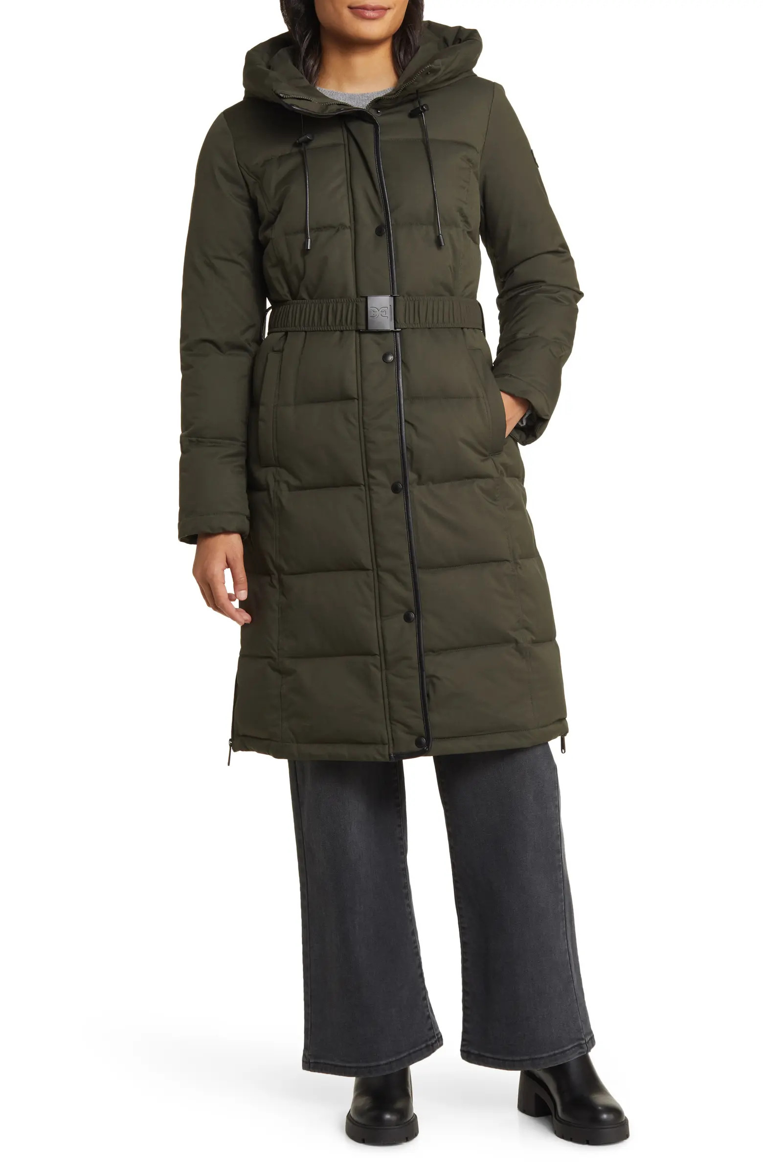 Belted Hooded Puffer Coat | Nordstrom