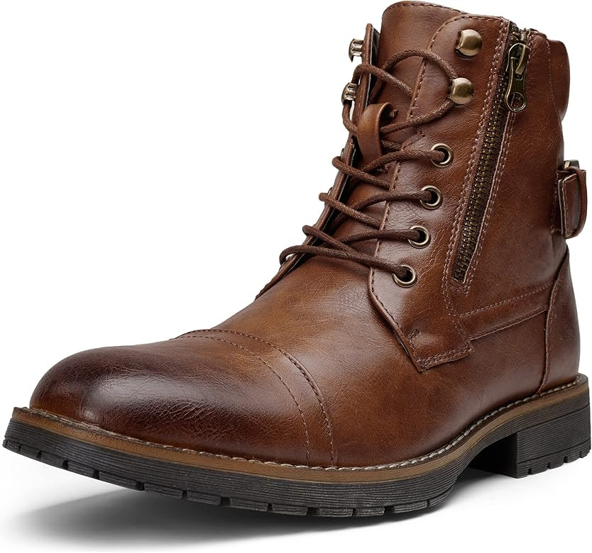 Vostey Men's Boots Boots for Men Casual Boots Motorcycle Combat Ankle Dress Boots Mens | Amazon (US)