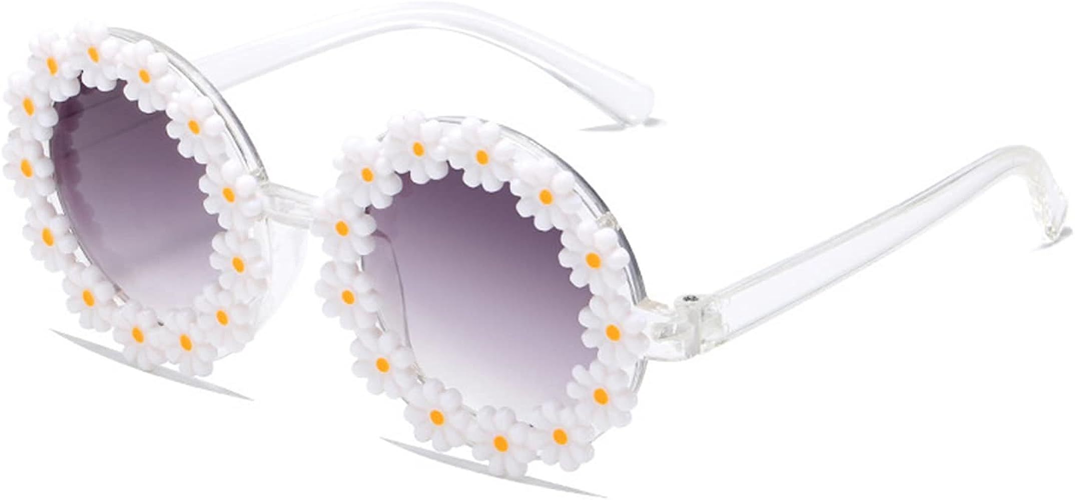 WZWLKJ Gafas de sol redondas de flores para bebés y niñas, con forma de flor, protección UV 40... | Amazon (US)