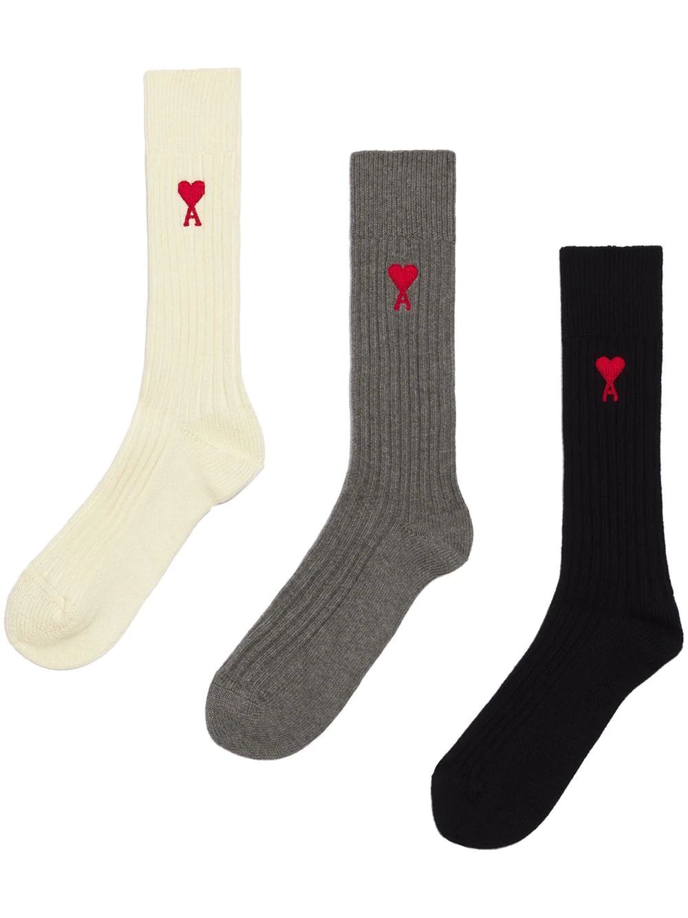 AMI Paris logo-embroidered Socks (set Of three) - Farfetch | Farfetch Global