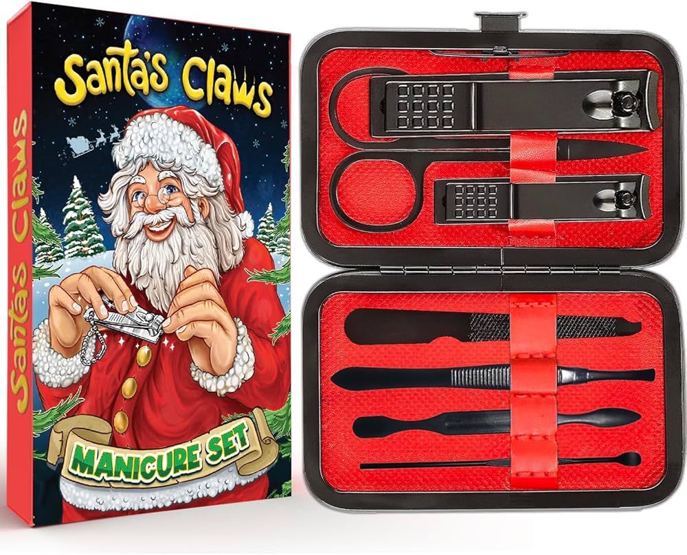 Manicure Set 8 In 1 - Christmas Stocking Stuffers for Men, Funny Christmas Gifts Box, Unique Wome... | Amazon (US)
