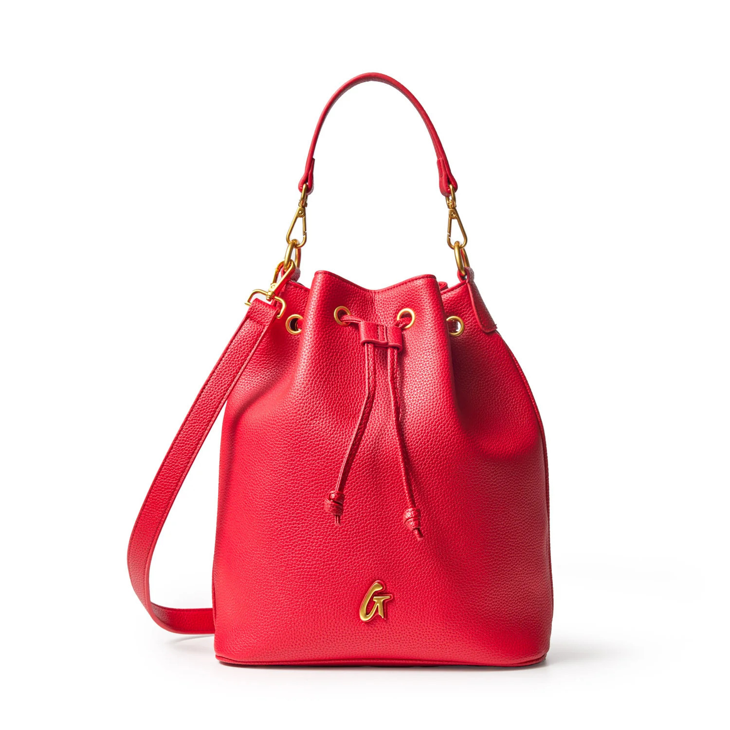 LARGE PEBBLE BUCKET BAG - RED | Glam-Aholic Lifestyle
