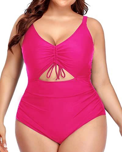 Daci Women Plus Size Cutout One Piece Swimsuits Tummy Control Bathing Suits V Neck Monokini Swimw... | Amazon (US)