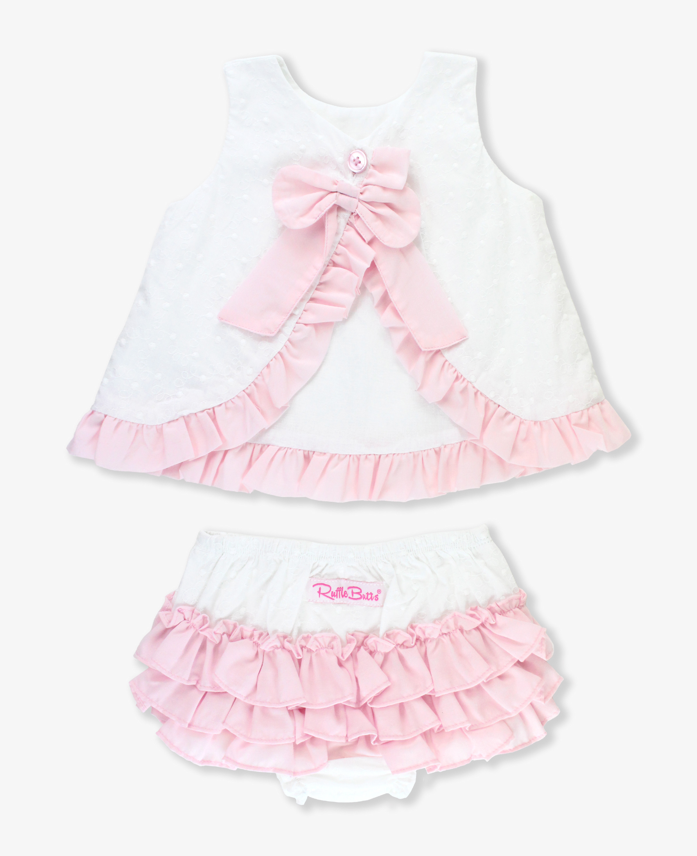 Swiss Dot Swing Top and Bloomer Set | RuffleButts / RuggedButts