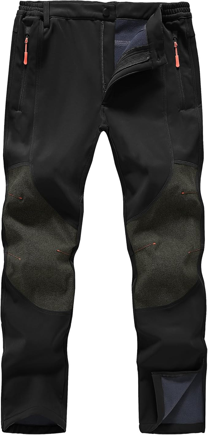 Mens Winter Snow Pants Waterproof Thermal Fleece Lined Hiking Pants with Zip Pockets | Amazon (US)