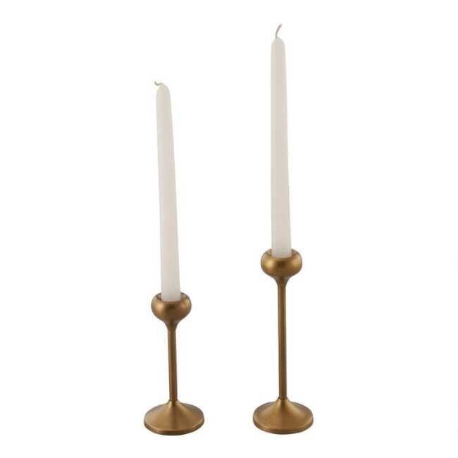 Talia Gold Taper Candle Holder | World Market