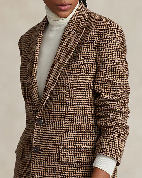 Houndstooth Tweed Wool-Blend Blazer | Ralph Lauren (UK)