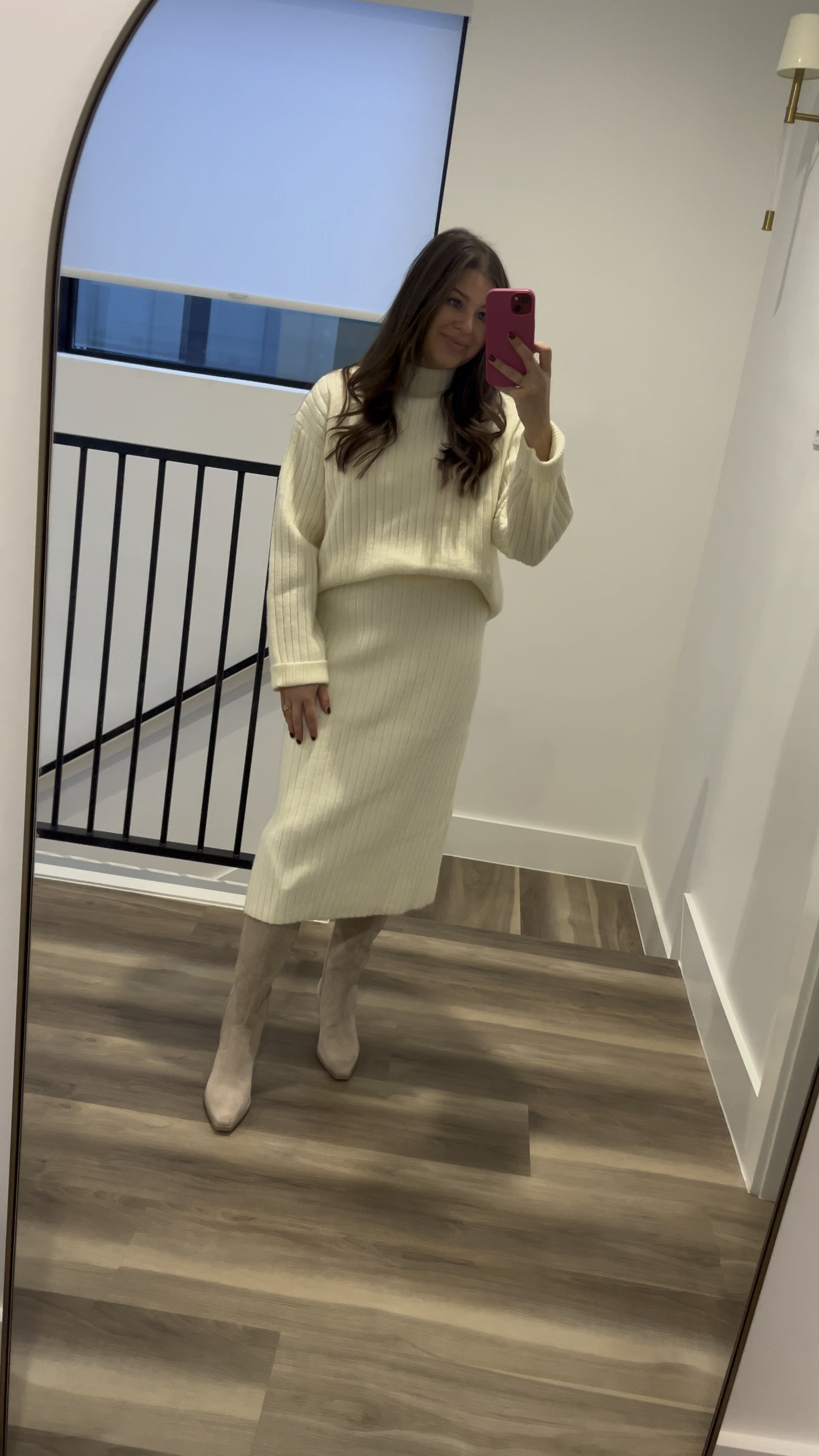 Outfit of the day. These boots are on major sale over 50% off and they are stunning. I got so many compliments on this Amazon set and it is so versatile. It’s thick and good for cold weather! 

Amazon set, sweater set, midi skirt set, cream set, mock neck Amazon set, cable knit, winter outfit, office outfit, work outfit, brunch outfit, dinner outfit 

#LTKStyleTip #LTKShoeCrush #LTKSaleAlert