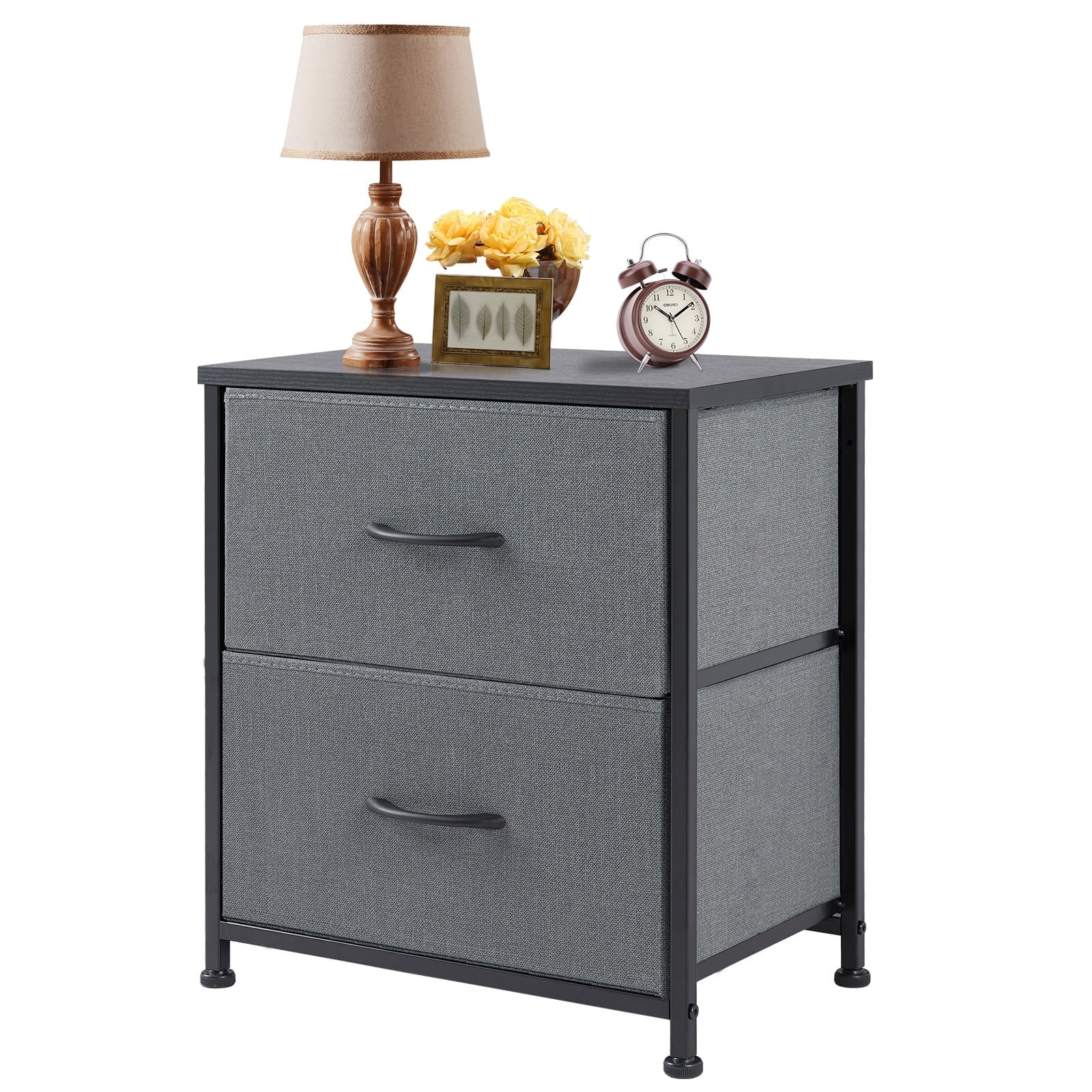 edx Nightstand, End Table Side Table with 2 Fabric Drawers Bedside Table for Bedroom, Closet, Dor... | Walmart (US)