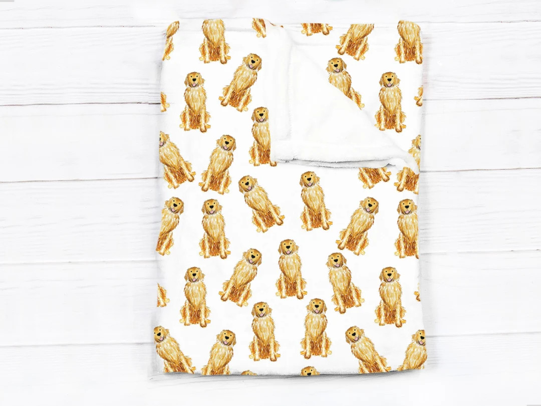 Golden Retriever 40x60 Minky Blanket Golden Retriever Blanket, Golden Retriever Minky Throw Blank... | Etsy (US)