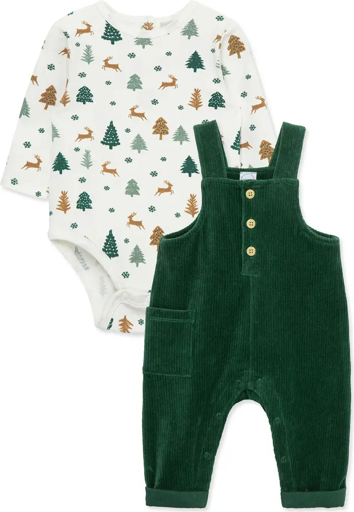 FOCUS Festive Cheer Long Sleeve Organic Cotton Blend Bodysuit & Overalls Set | Nordstromrack | Nordstrom Rack