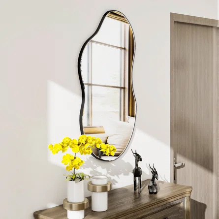 Ashane 35.8" Asymmetrical Cloud Shaped Wall Mirror | Wayfair North America