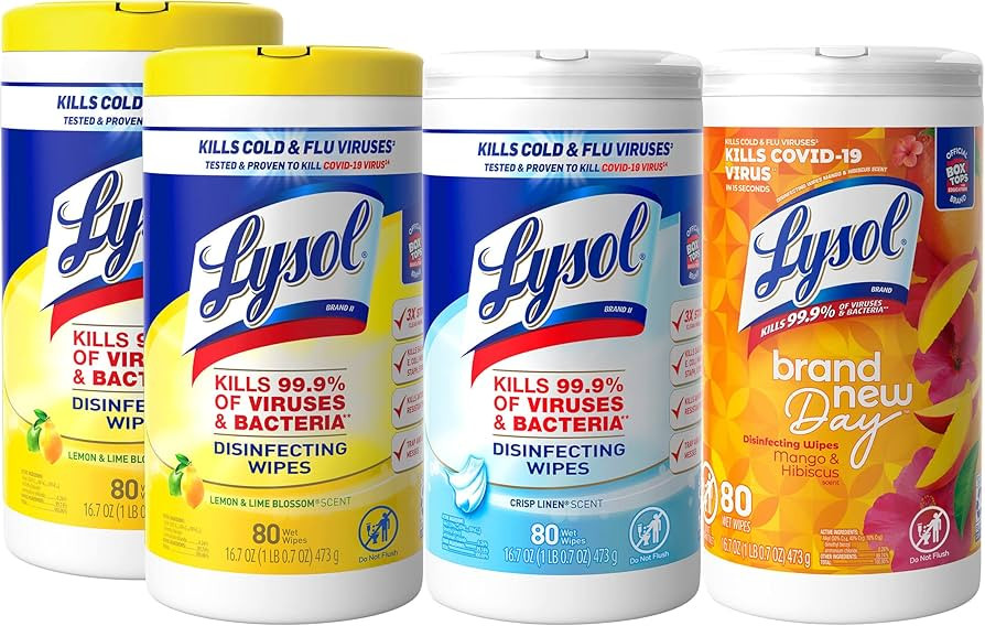 Lysol Disinfectant Wipes Bundle, Multi-Surface Antibacterial Cleaning Wipes, For Disinfecting & C... | Amazon (US)