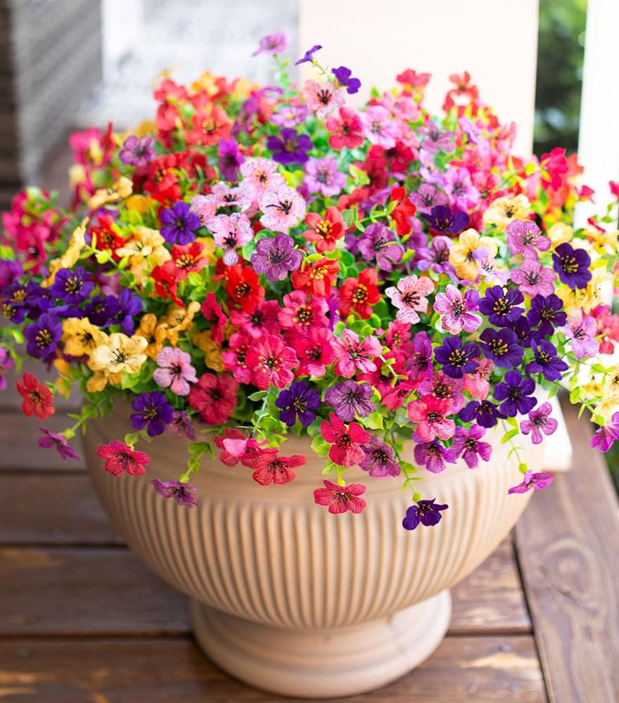 HyeFlora Artificial Flowers for Outdoor Indoor Garden Home Decoration, Faux Flower Daisy with Euc... | Amazon (US)