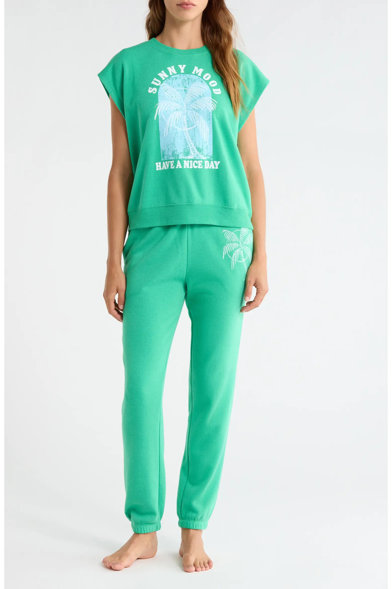 Sleeveless Sweatshirt & Joggers Fleece Pajamas (Women) | Nordstrom | Nordstrom