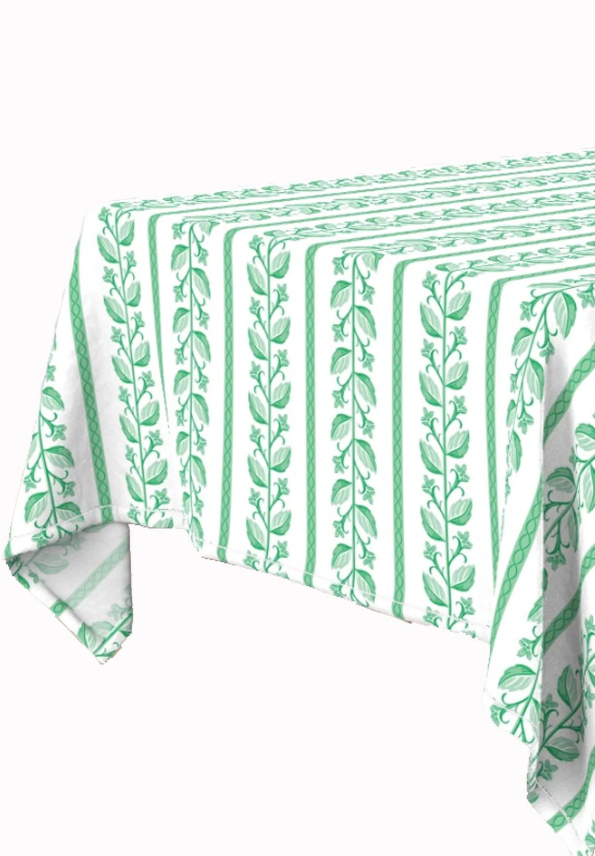 Rectangle Tablecloth | Botanical Stripe - Green | PRE-ORDER | Fenwick Fields, LLC