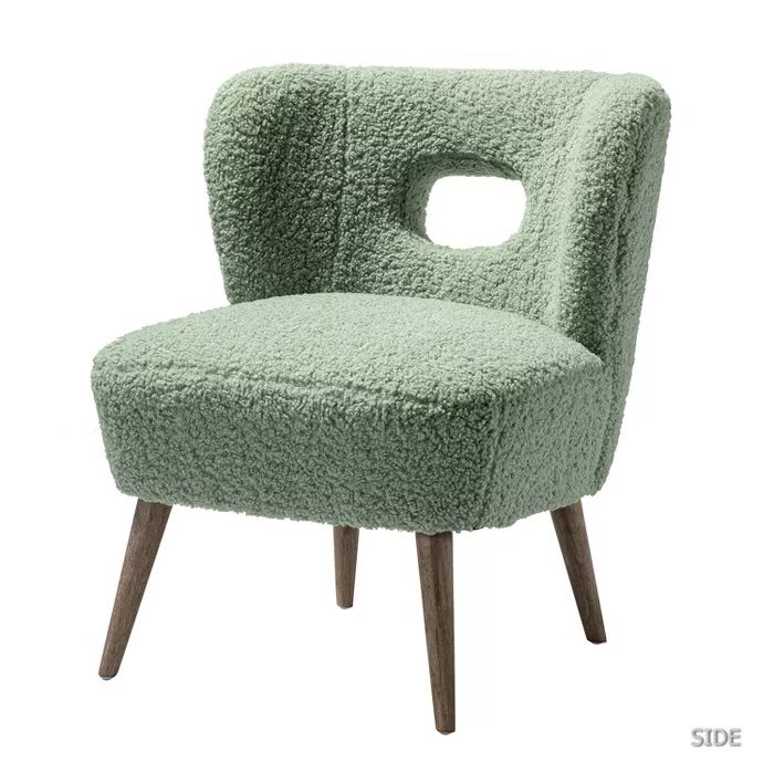 Inès Upholstery Fluffy Fabric Barrel Chair | Karat Home | Target