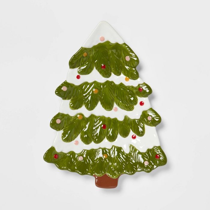 16&#34; x 12&#34; Earthenware Tree Serving Platter - Threshold&#8482; | Target