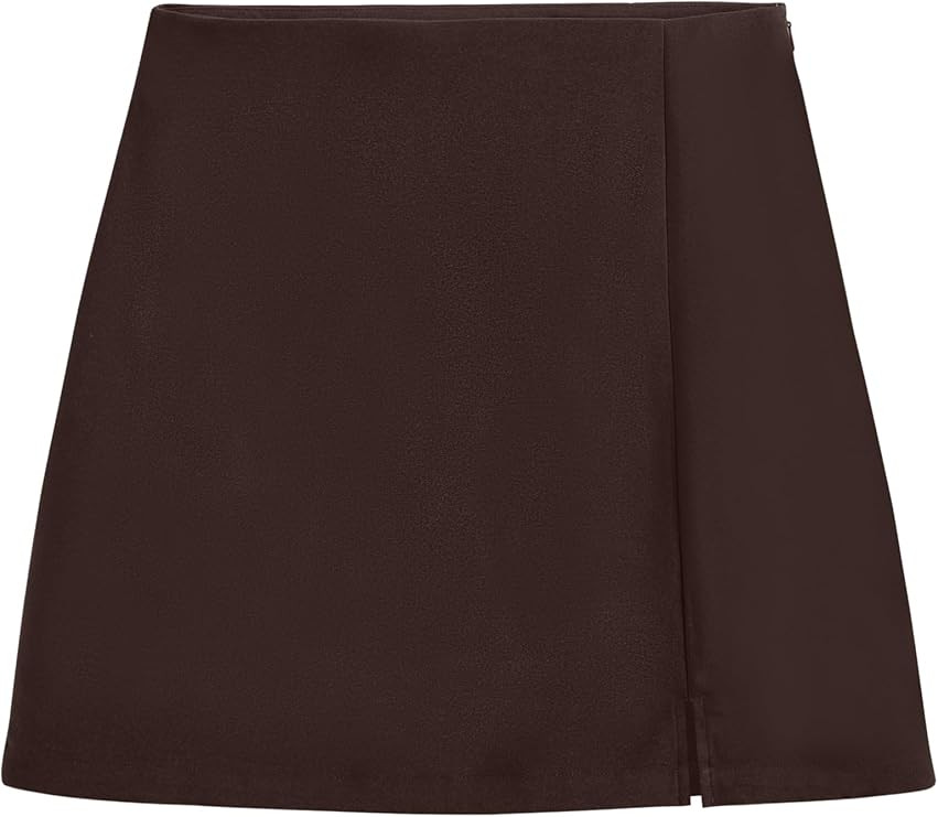 Cider Mini Skirt High Waist Zip Up Split Bodycon Fitted Party A Line Skirt | Amazon (US)