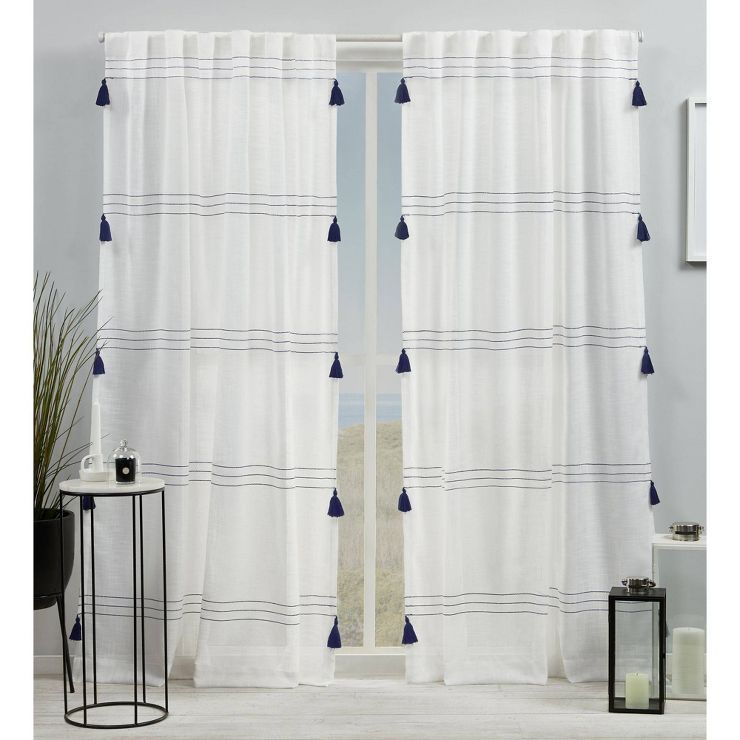 Demi Light Filtering Curtain Panel with Tassels - Exclusive Home | Target