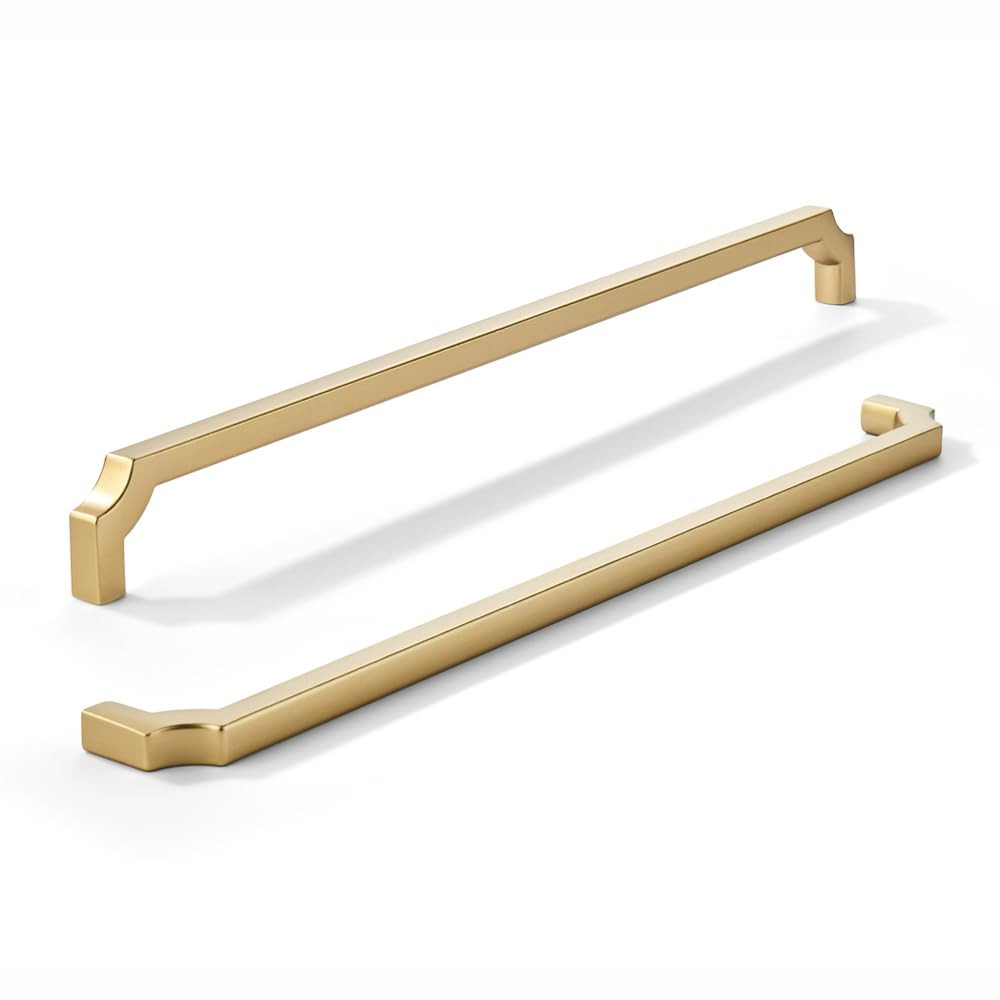 khtumeware 1-Pack 12 Inch Square Brushed Gold Appliance Cabinet Pulls, Solid Satin Gold Zinc Allo... | Amazon (US)
