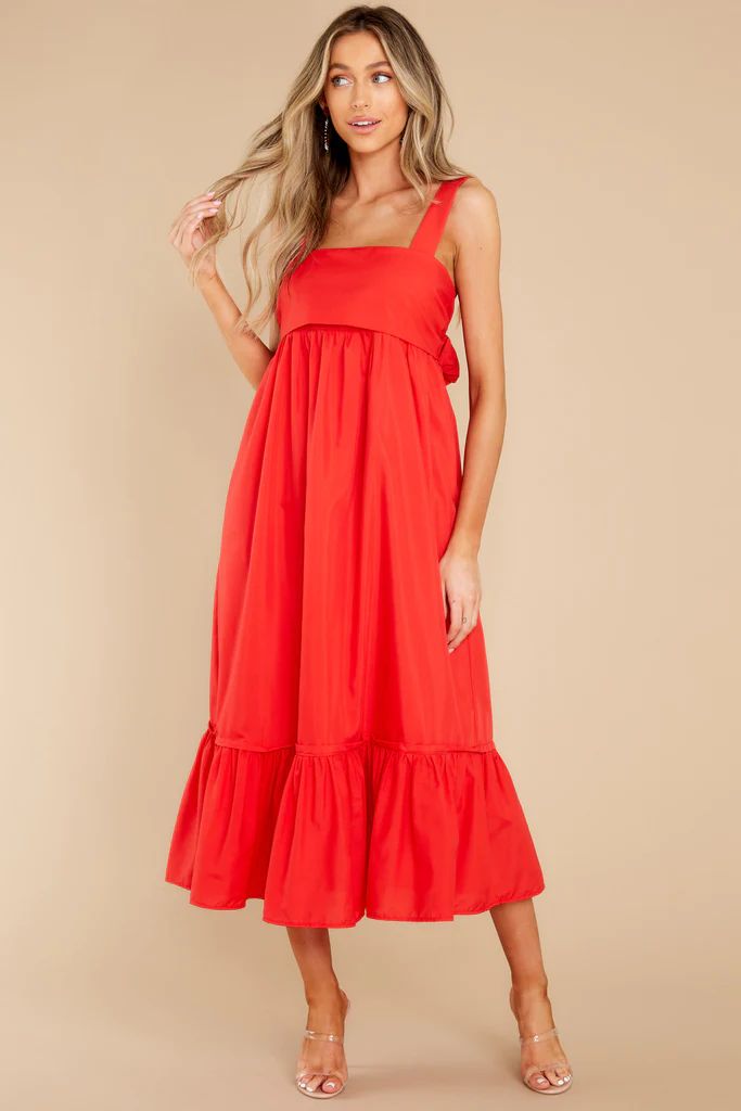 Such A Stunner Red Midi Dress | Red Dress 