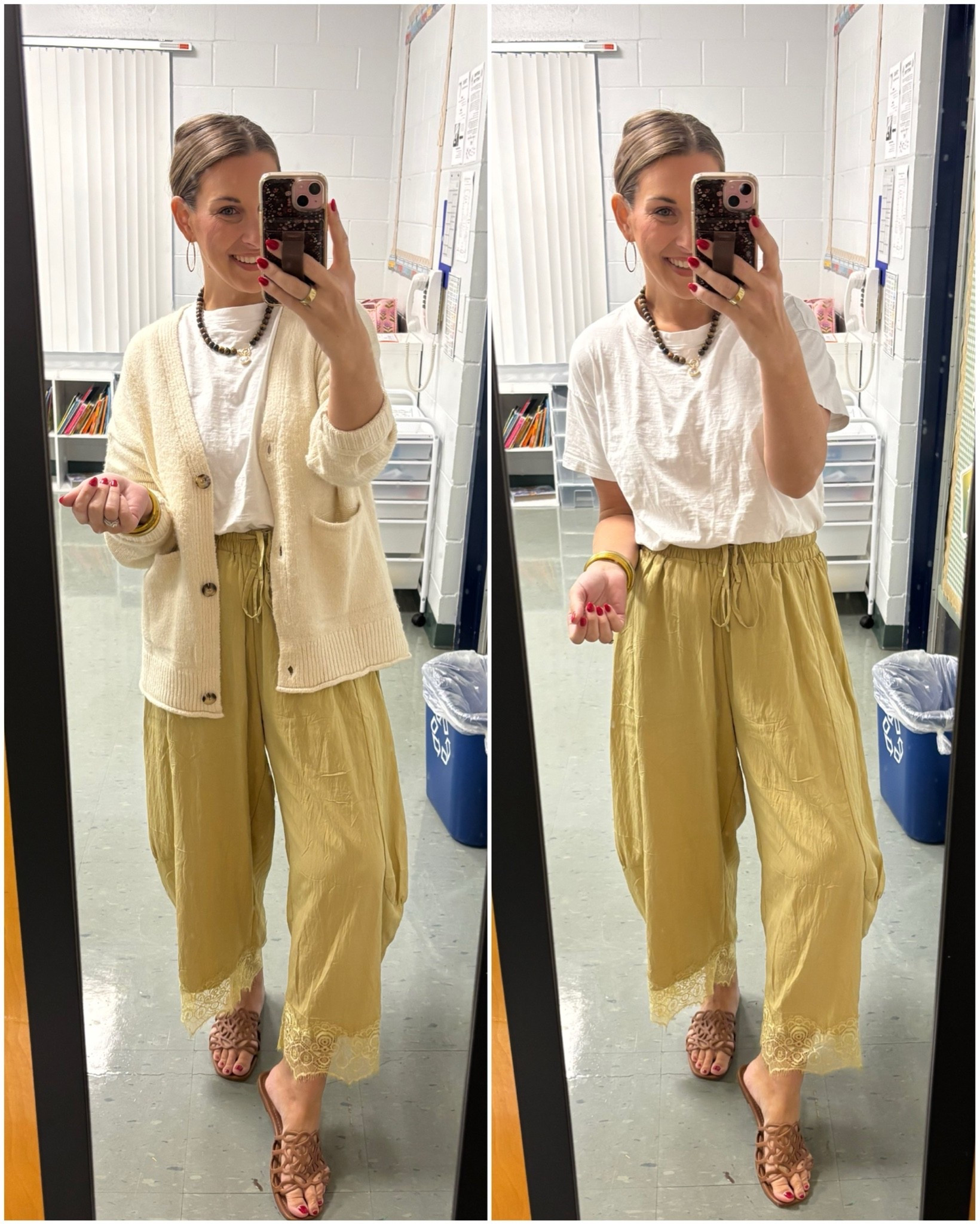 Wide leg lace trim pants- so comfy and cute for fall! 🍁

TTS 
Work outfit 
Causal fall look

#LTKootd #LTKdayinmylife #LTKgrwm