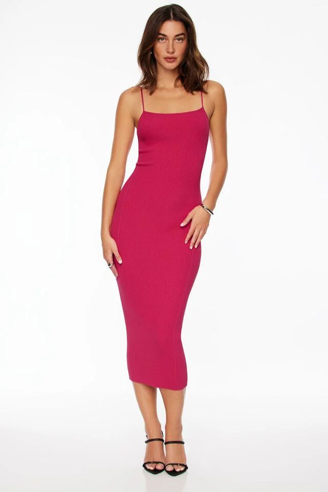 Ribbed Bodycon Midi Dress | Dynamite Clothing