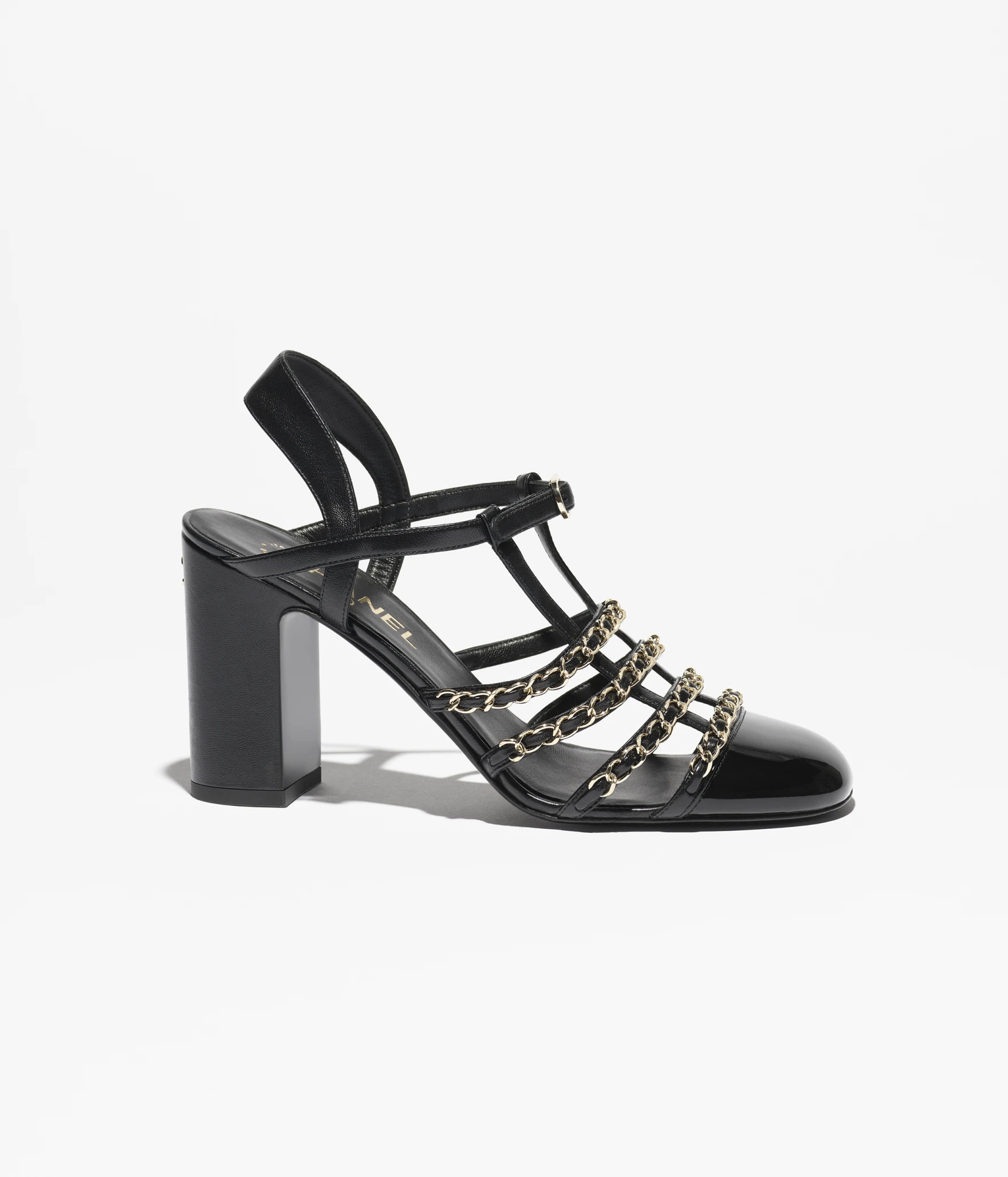 Slingbacks - Lambskin & patent calfskin, black — Fashion | CHANEL | Chanel, Inc. (US)