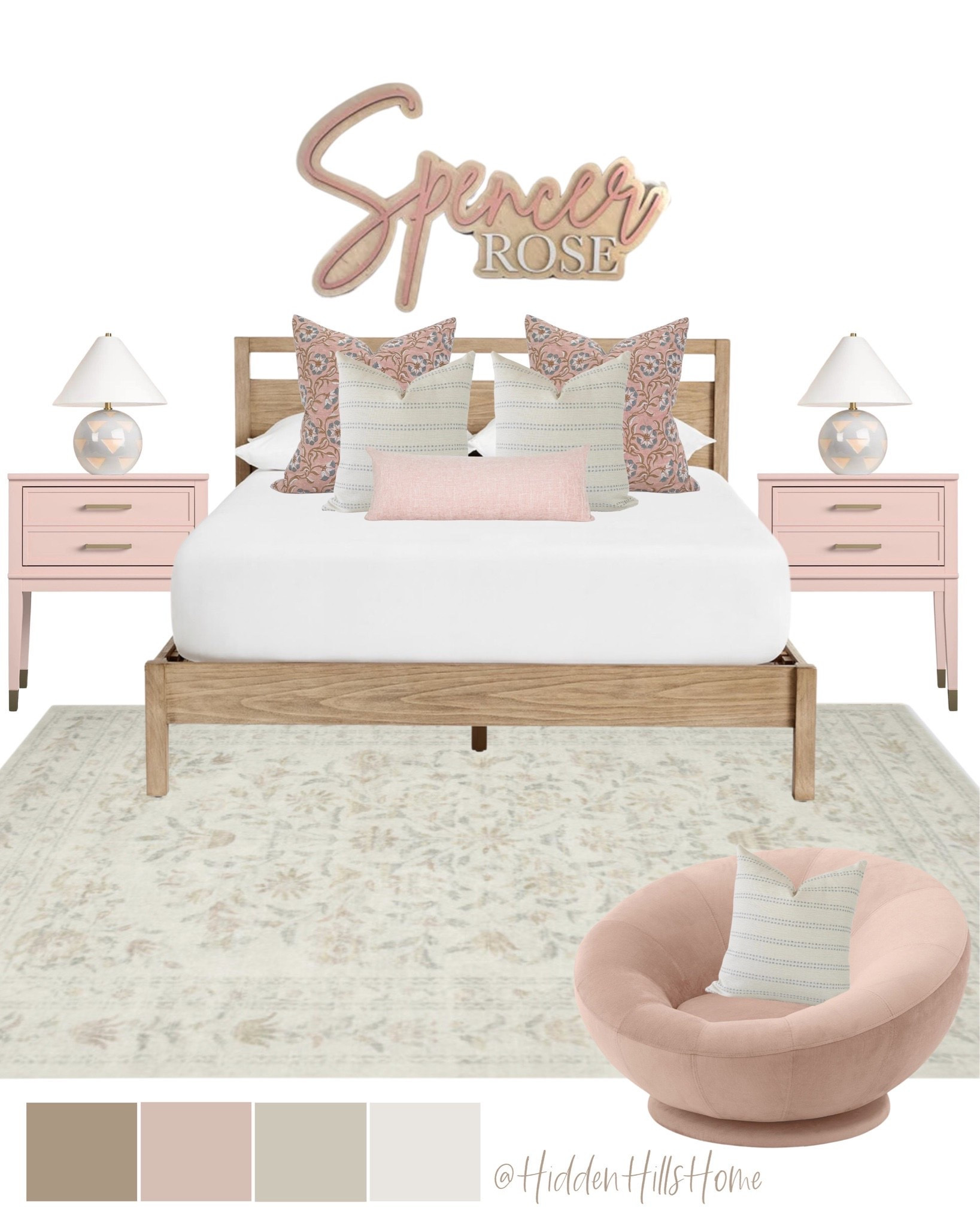 Girls bedroom mood board, modern-transitional bedroom mood board, bedroom design for girls room #pink #girls

#LTKHome #LTKSaleAlert #LTKKids