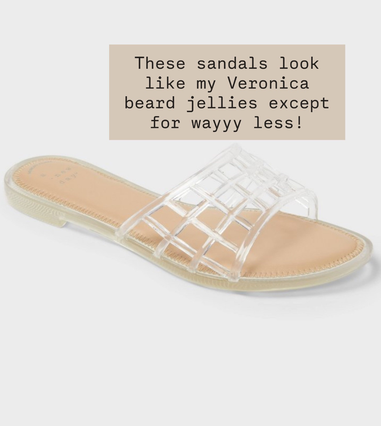 These remind me of my jelly sandals I got at a much higher price point! Such a great slide for the summer!

Loverly Grey, Target, jelly sandal, jelly slides, pool shoes 

 #LTKSeasonal