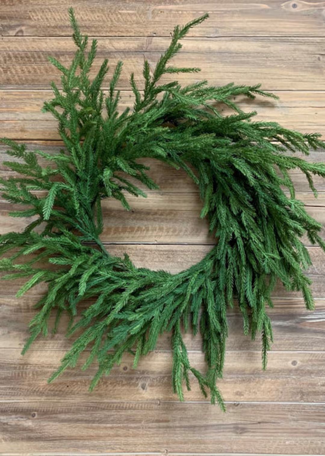24 Fresh Touch Norfolk Pine Wreath/green Artificial - Etsy | Etsy (US)
