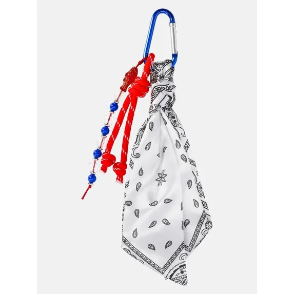 No Boundaries Women's Americana Bag Charm, White Bandana | Walmart (US)