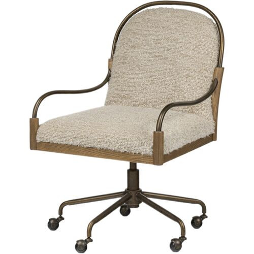 Demi Desk Chair, Ivan Stone Boucle | One Kings Lane