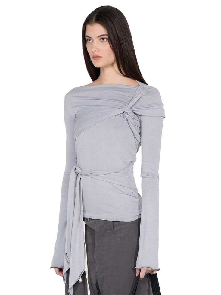 Twist Jersey Top Gray | EQL Store