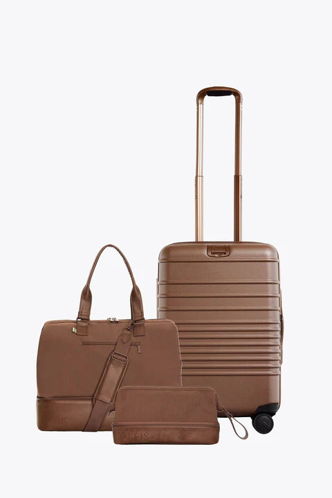 BÉIS 'The Essential Set' in Maple - 21" Carry On Roller, Weekender Bag & Dopp Kit Set | BEIS