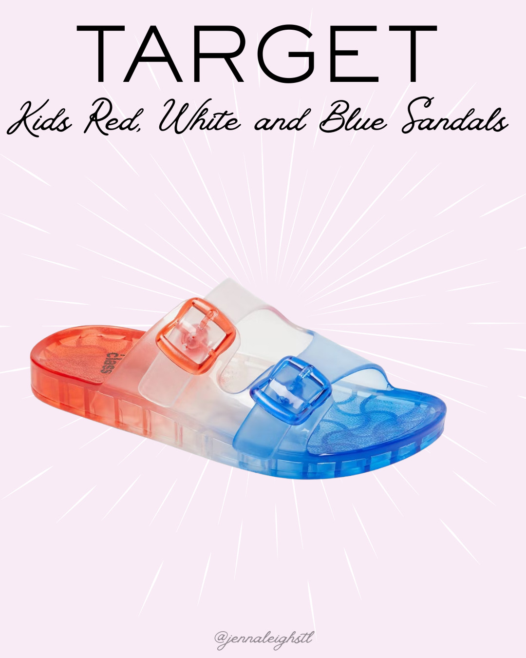 Love these kids red, white, and blue sandals from Target. Such cute finds for summer and all the patriotic holidays.

Pro tip, if you want a pair for yourself just subtract about 1.5 to 2 sizes from your women’s shoe size to find the equivalent kids size. 

 #LTKmomlife #LTKSeasonal #LTKKids