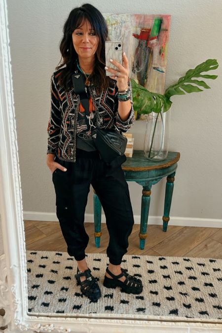 My sequin jacket is vintage but check out the one I found below for about $150! 
Going out outfit 
Joggers 
Fisherman sandals 

#LTKFind #LTKunder100 #LTKstyletip