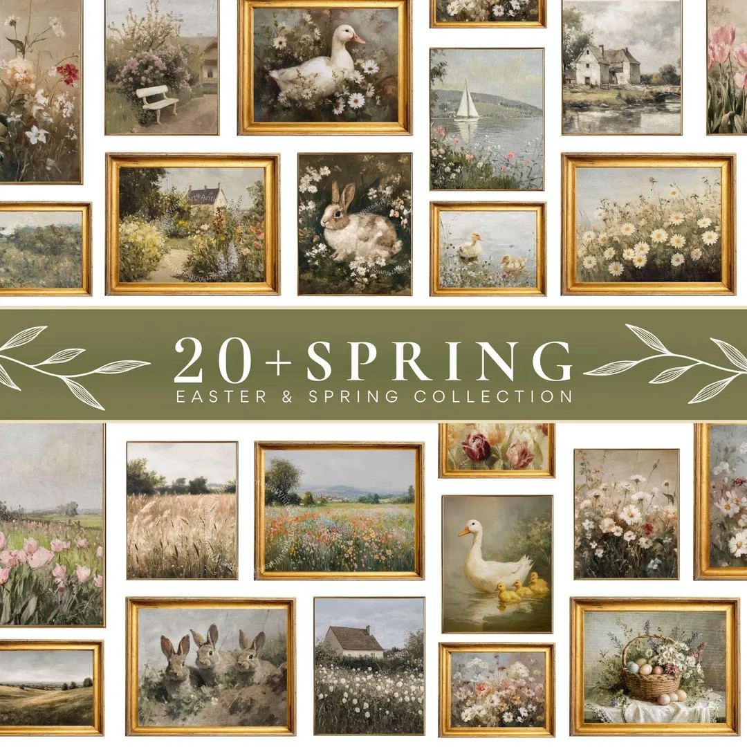 20+ Easter Gallery Wall Art, Set of Spring Prints, Digital Download | S170 - Etsy | Etsy (US)