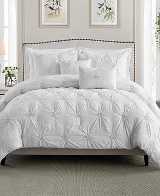 Floral Pintuck Full/Queen Comforter Set - Macy's | Macy's