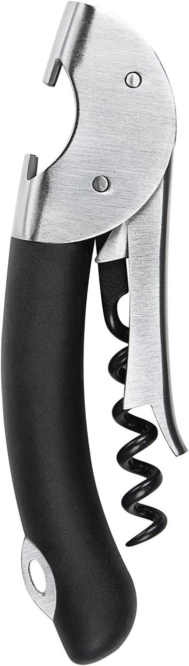 OXO Steel Double Lever Waiter's Corkscrew, Silver/Black | Amazon (US)