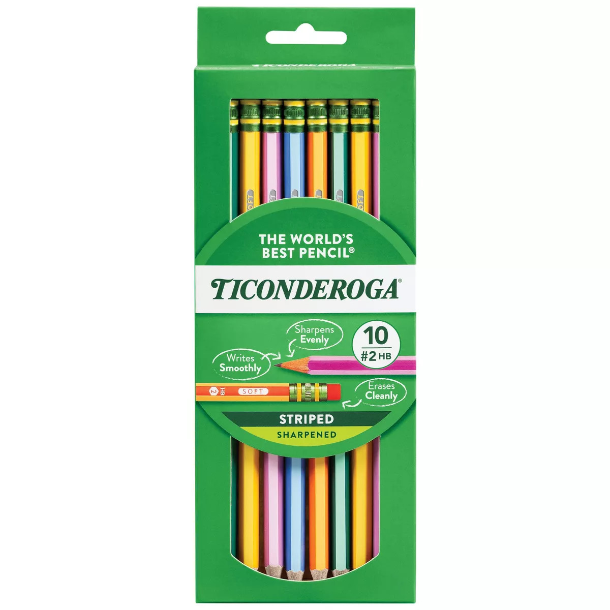 Ticonderoga #2 Pencils, 0.7mm, 10ct - Assorted Colors: Presharpened School Supplies for Kids, Bac... | Target