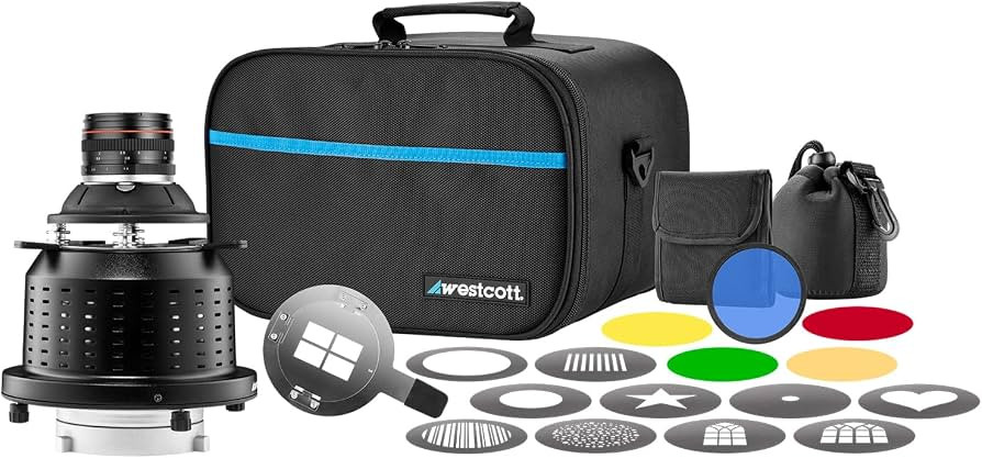 Westcott Optical Spot by Lindsay Adler with 50mm EF Mount Lens, 11 GOBO Designs, 5 Color Gels, & ... | Amazon (US)