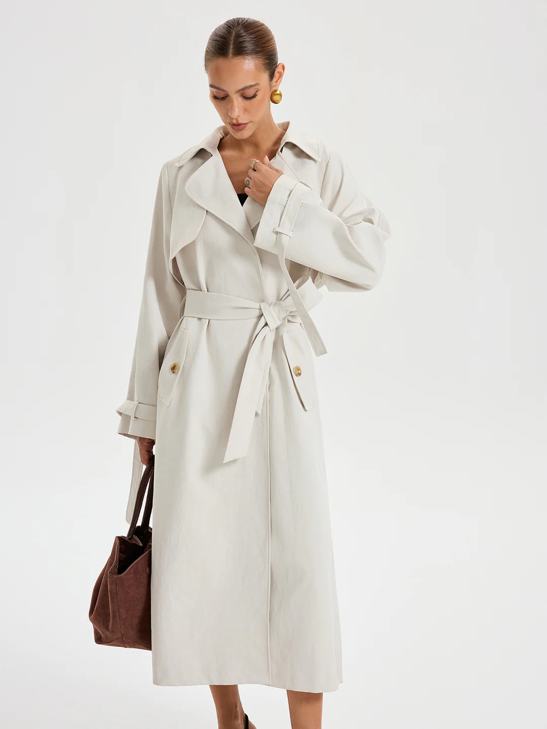 Belted Double-breasted Trench Coat | Commense