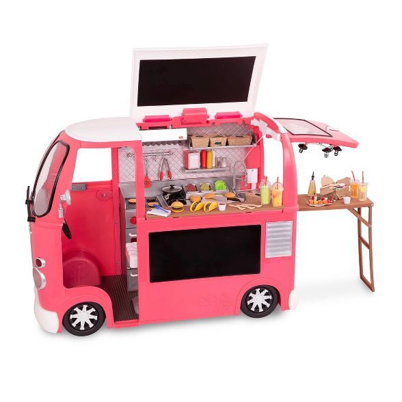 Our Generation Grill to Go Food Truck Playset with Electronics for 18" Dolls - Pink | Target
