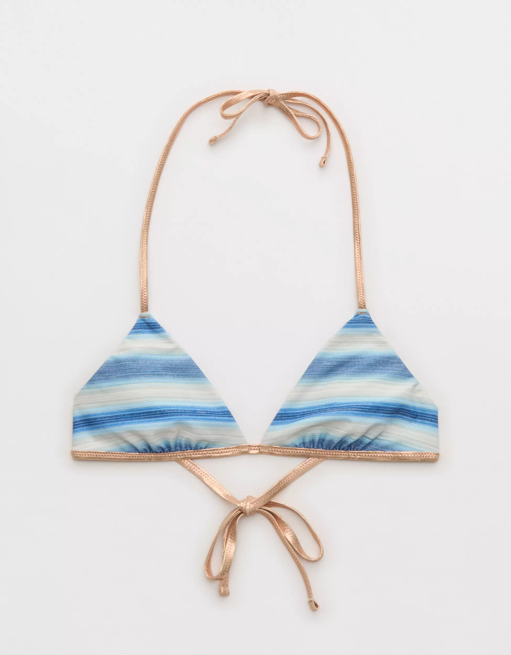 Aerie Reversible Metallic Binding Halter Triangle Bikini Top | Aerie