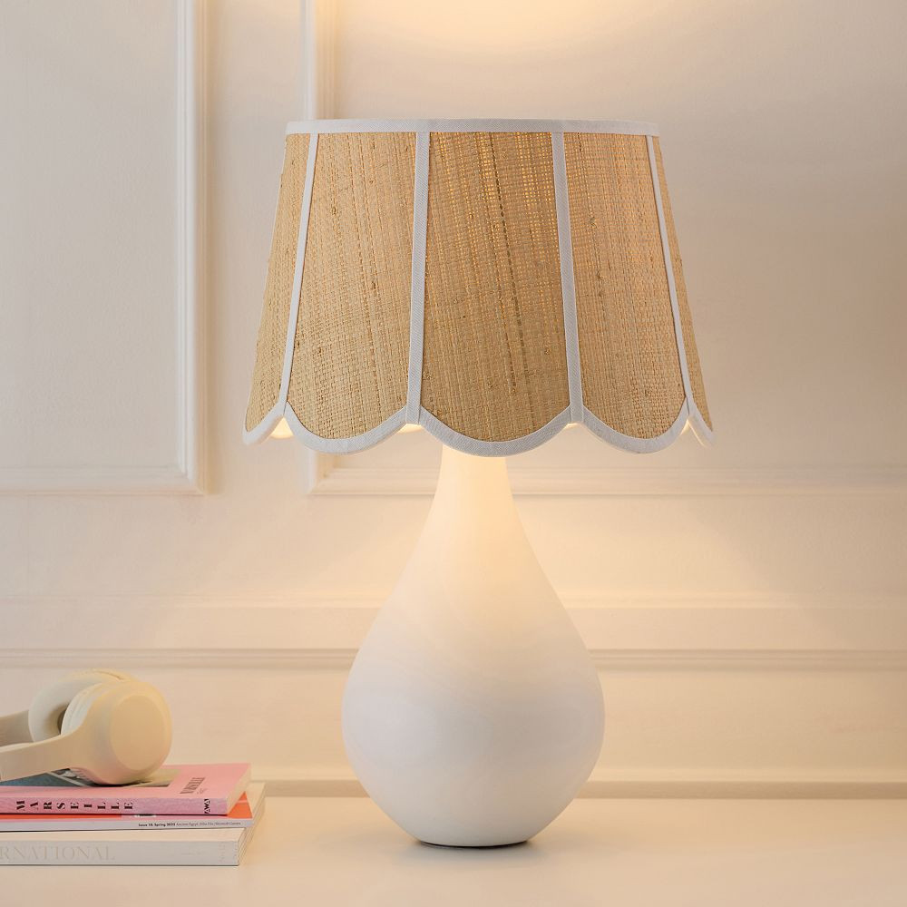 Frankie Woven Grass Cloth Table Lamp (19.75") | Pottery Barn Teen