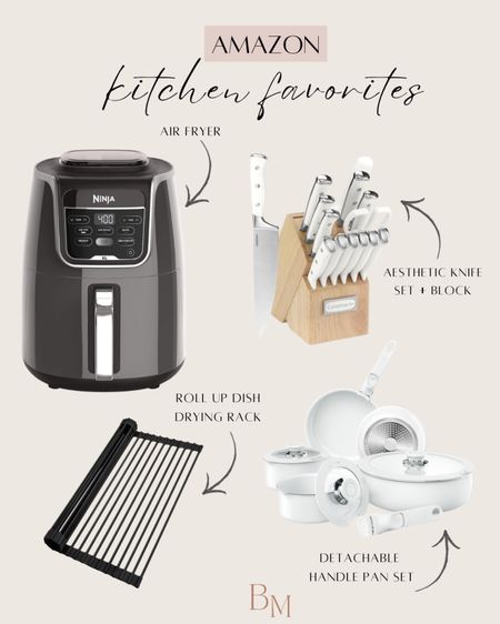 Amazon kitchen favorites 
Ninja air fryer, knife set, pots & pans set, rolling drying rack 

#LTKfindsunder50 #LTKhome #LTKfindsunder100